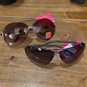 Two Isaac Mizrahi extra large aviator sunglasses.  NWT
